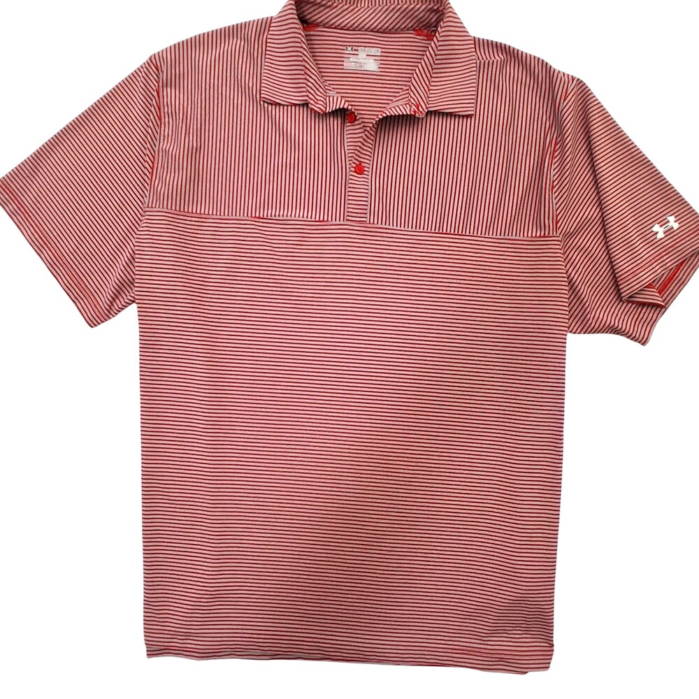 Under Armour Polo Mens 3XL Red HeatGear Golf Moisture Wicking Collared